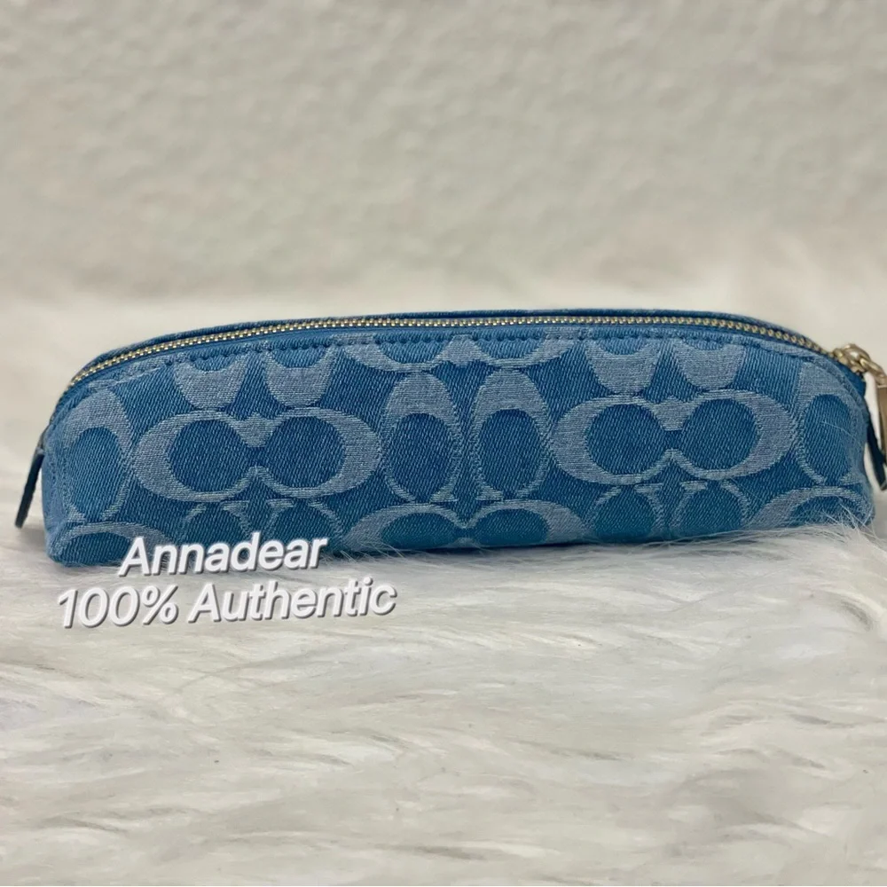 Coach Pencil Case In Signature Denim CDC10 NWT Color: IM/INDIGO